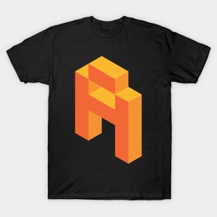 Isometric orange letter A T-Shirt